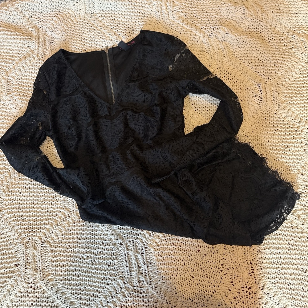 Material Girl Black Lace Mini Dress